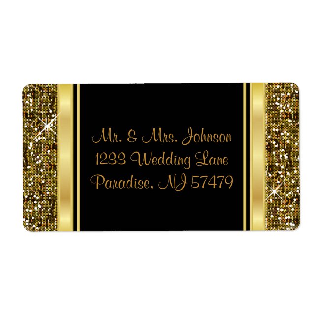 Gold Glitter Confetti and Black Elegance (Front)