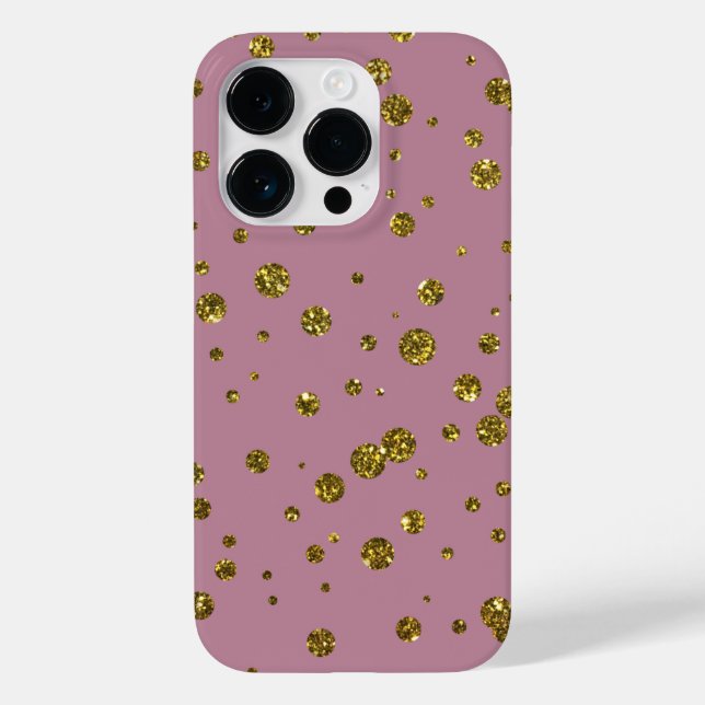 Gold Glitter Confetti and Blush Phone Case (Back)