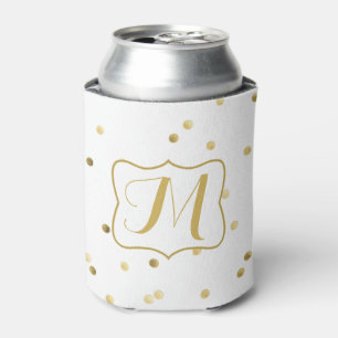 Gold Glitter Confetti Dot Koozie Can Holder