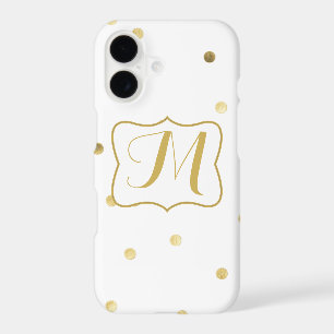 Gold Glitter Confetti Dot Monogram iPhone 7 Case