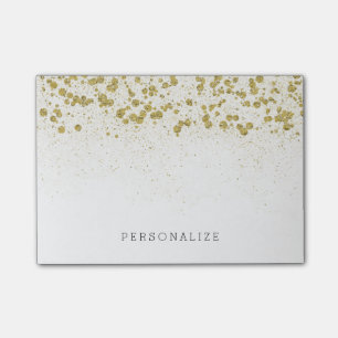 Gold Glitter Confetti Post-it Notes