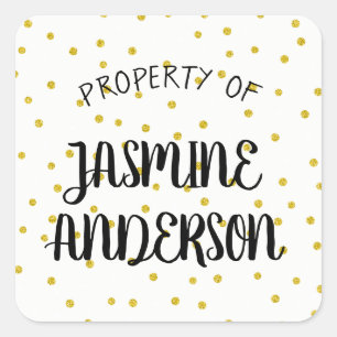 Gold glitter confetti property of stickers