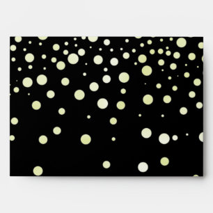 Gold Glitter Confetti Sparkles Black Envelopes