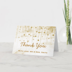 Gold Glitter Confetti Sparkles Dots Thank You Card