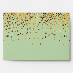 Gold Glitter Confetti Sparkles Green Envelope