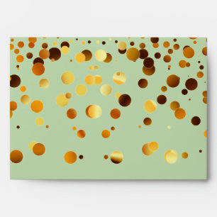 Gold Glitter Confetti Sparkles Green Envelopes