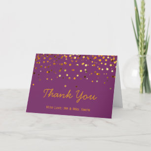 Gold Glitter Confetti Sparkles Purple Thank You