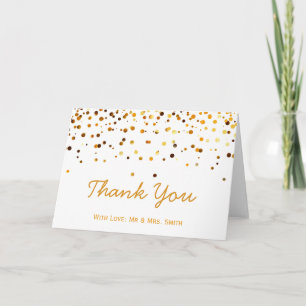 Gold Glitter Confetti Sparkles Thank You Card