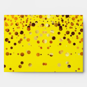 Gold Glitter Confetti Sparkles Yellow Envelopes