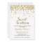 Gold Glitter Confetti Sweet Sixteen 16 Invitation