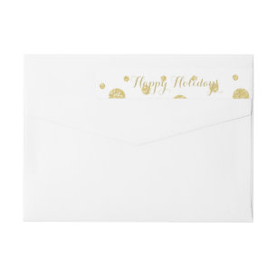 Gold Glitter Confetti Wrap Around Label