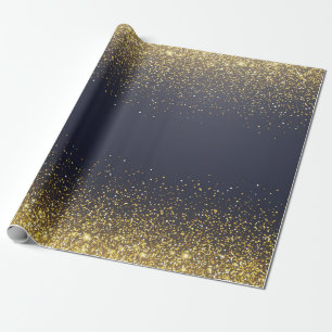 Gold Glitter Confetti Wrapping Paper