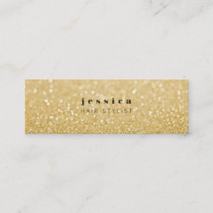Gold Glitter Contemporary Hair Stylist Skinny Card