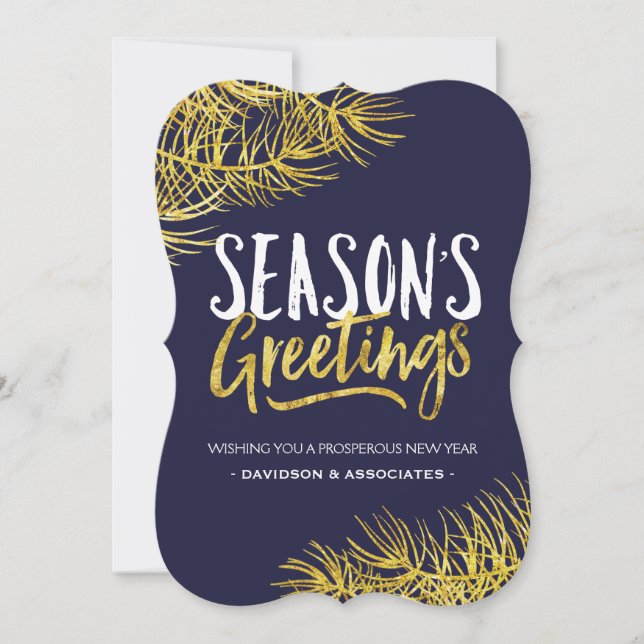 Gold Glitter Corporate Holiday Card (Front)