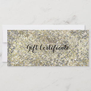 Gold Glitter Crackle Modern Chic Gift Certificate