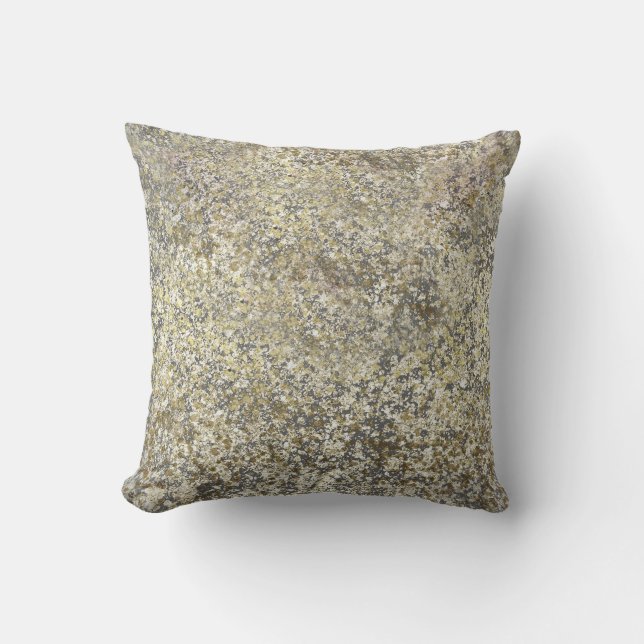 Gold Glitter Crackle Modern Chic Glam Sparkle Cushion (Front)