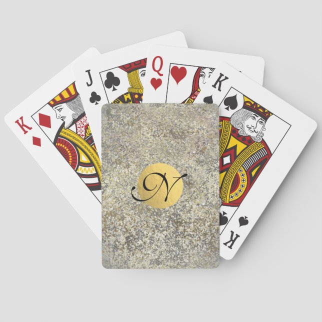 Gold Glitter Crackle Modern Chic Glam Sparkle Playing Cards (Back)