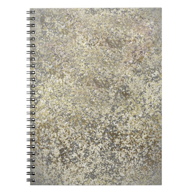 Gold Glitter Crackle Modern Chic Glam Sparkle Spiral Notebook (Front)