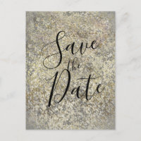 Gold Glitter Crackle Modern Chic Save the Date