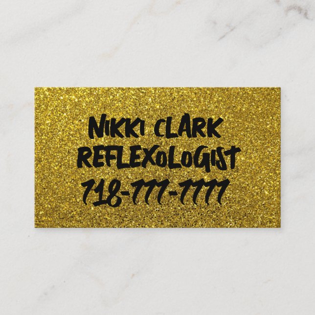 GOLD GLITTER custom BUSINESS CARDS (Front)