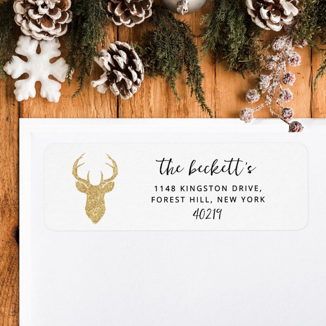 Gold Glitter Deer Head Winter Christmas Holiday (Creator Uploaded)