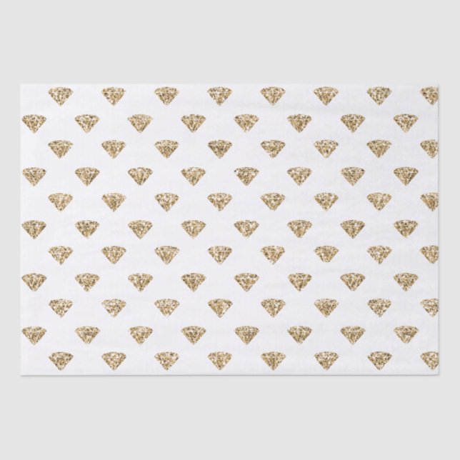 Gold Glitter Diamonds       Tissue Paper (Front)