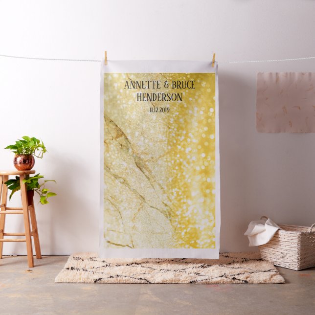 Gold Glitter Diy Wedding Photo Booth Backdrop (In Situ)
