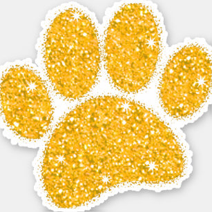 Gold Glitter Dog Pawprint