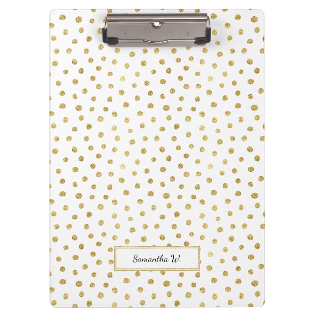 Gold glitter dots clipboard (Front)