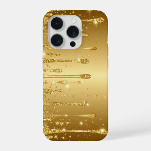 Gold Glitter Drip sparkly feminine aesthetic gift iPhone 15 Pro Case