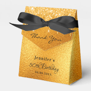 Gold glitter drips elegant birthday favour box
