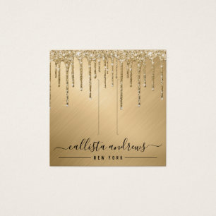 Gold Glitter Drips Hair Clip Display Card