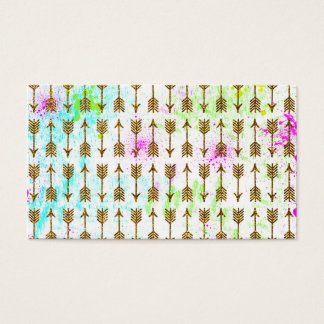 Gold glitter effect arrows watercolors splatters