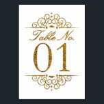 Gold Glitter Effect Wedding Table Number Card (01)<br><div class="desc">Gold Glitter Effect Wedding Table Number Card (01) 
 
  VIEW MATCHING TABLE NUMBER CARDS</div>