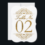 Gold Glitter Effect Wedding Table Number Card (02)<br><div class="desc">Gold Glitter Effect Wedding Table Number Card (02) 
 
  VIEW MATCHING TABLE NUMBER CARDS</div>