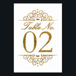 Gold Glitter Effect Wedding Table Number Card (02)<br><div class="desc">Gold Glitter Effect Wedding Table Number Card (02) 
 
  VIEW MATCHING TABLE NUMBER CARDS</div>