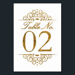 Gold Glitter Effect Wedding Table Number Card (02)<br><div class="desc">Gold Glitter Effect Wedding Table Number Card (02) 
 
  VIEW MATCHING TABLE NUMBER CARDS</div>