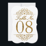 Gold Glitter Effect Wedding Table Number Card (08)<br><div class="desc">Gold Glitter Effect Wedding Table Number Card (08) 
 
  VIEW MATCHING TABLE NUMBER CARDS</div>