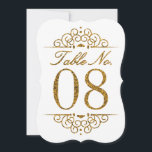 Gold Glitter Effect Wedding Table Number Card (08)<br><div class="desc">Gold Glitter Effect Wedding Table Number Card (08) 
 
  VIEW MATCHING TABLE NUMBER CARDS</div>