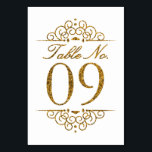 Gold Glitter Effect Wedding Table Number Card (09)<br><div class="desc">Gold Glitter Effect Wedding Table Number Card (09) 
 
  VIEW MATCHING TABLE NUMBER CARDS</div>