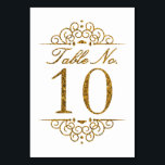 Gold Glitter Effect Wedding Table Number Card (10)<br><div class="desc">Gold Glitter Effect Wedding Table Number Card (10) 
 
  VIEW MATCHING TABLE NUMBER CARDS</div>