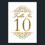 Gold Glitter Effect Wedding Table Number Card (10)<br><div class="desc">Gold Glitter Effect Wedding Table Number Card (10) 
 
  VIEW MATCHING TABLE NUMBER CARDS</div>