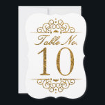 Gold Glitter Effect Wedding Table Number Card (10)<br><div class="desc">Gold Glitter Effect Wedding Table Number Card (10) 
 
  VIEW MATCHING TABLE NUMBER CARDS</div>