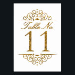 Gold Glitter Effect Wedding Table Number Card (11)<br><div class="desc">Gold Glitter Effect Wedding Table Number Card (11) 
 
  VIEW MATCHING TABLE NUMBER CARDS</div>
