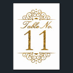 Gold Glitter Effect Wedding Table Number Card (11)<br><div class="desc">Gold Glitter Effect Wedding Table Number Card (11) 
 
  VIEW MATCHING TABLE NUMBER CARDS</div>