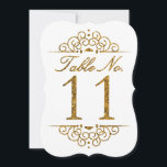 Gold Glitter Effect Wedding Table Number Card (11)<br><div class="desc">Gold Glitter Effect Wedding Table Number Card (11) 
 
  VIEW MATCHING TABLE NUMBER CARDS</div>
