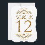 Gold Glitter Effect Wedding Table Number Card (12)<br><div class="desc">Gold Glitter Effect Wedding Table Number Card (12) 
 
  VIEW MATCHING TABLE NUMBER CARDS</div>