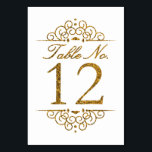 Gold Glitter Effect Wedding Table Number Card (12)<br><div class="desc">Gold Glitter Effect Wedding Table Number Card (12) 
 
  VIEW MATCHING TABLE NUMBER CARDS</div>