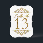 Gold Glitter Effect Wedding Table Number Card (13)<br><div class="desc">Gold Glitter Effect Wedding Table Number Card (13) 
 
  VIEW MATCHING TABLE NUMBER CARDS</div>