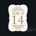 Gold Glitter Effect Wedding Table Number Card (14)<br><div class="desc">Gold Glitter Effect Wedding Table Number Card (14) 
 
  VIEW MATCHING TABLE NUMBER CARDS</div>